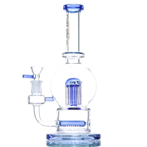 Diamond Glass Round Bong with Inline and Tree Perc