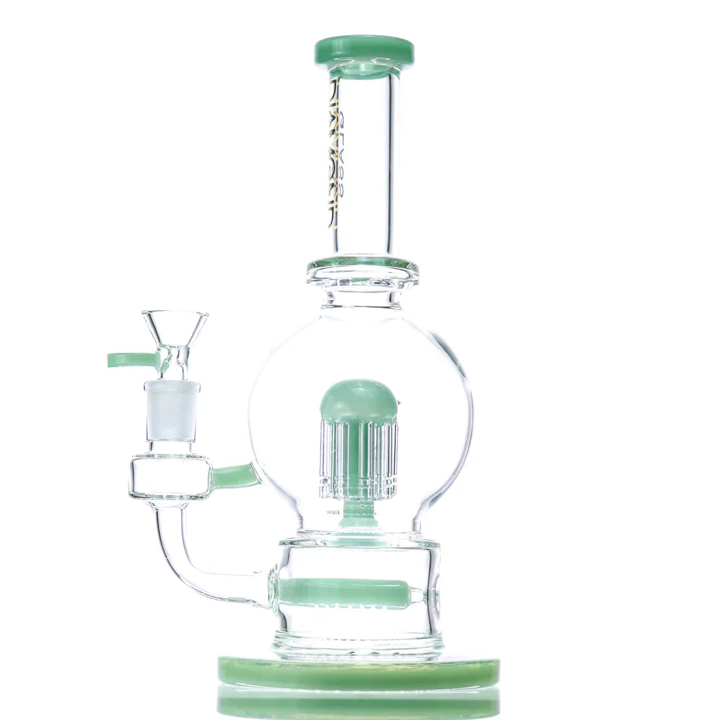 Diamond Glass Round Bong with Inline and Tree Perc