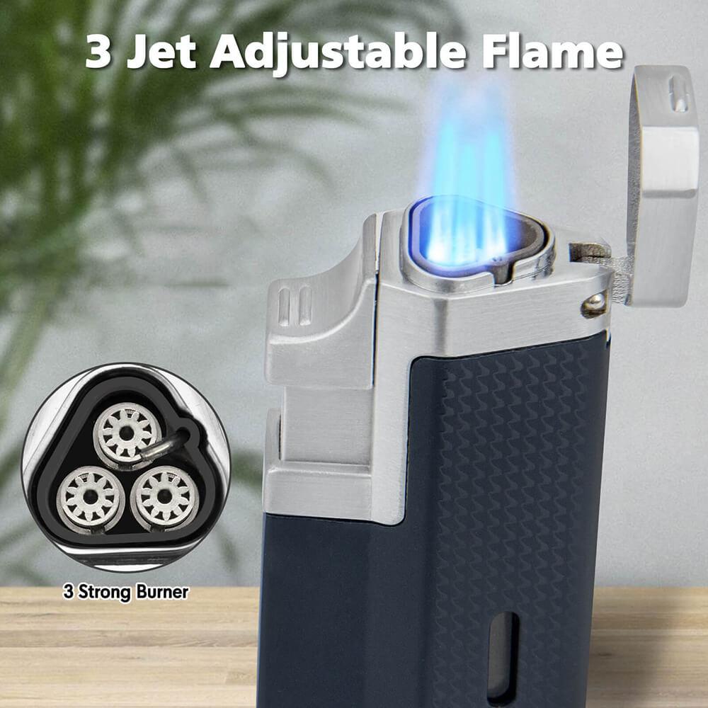 Adjustable Triple Jet Flame Torch Lighter